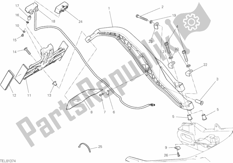Todas as partes de Porta-pratos do Ducati Scrambler 1100 Sport PRO USA 2020